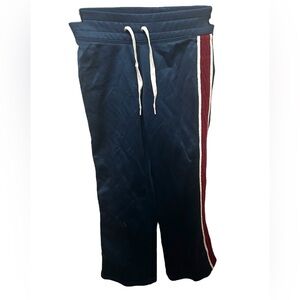 Navy Blue Kids Sweatpants with Red Stripe